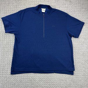 Vintage L.L. Bean Shirt Men Large Navy Blue 1/4 Zip Made in USA Embroidered Logo